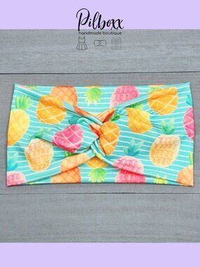 Wide Mint Pineapple Twist Headband